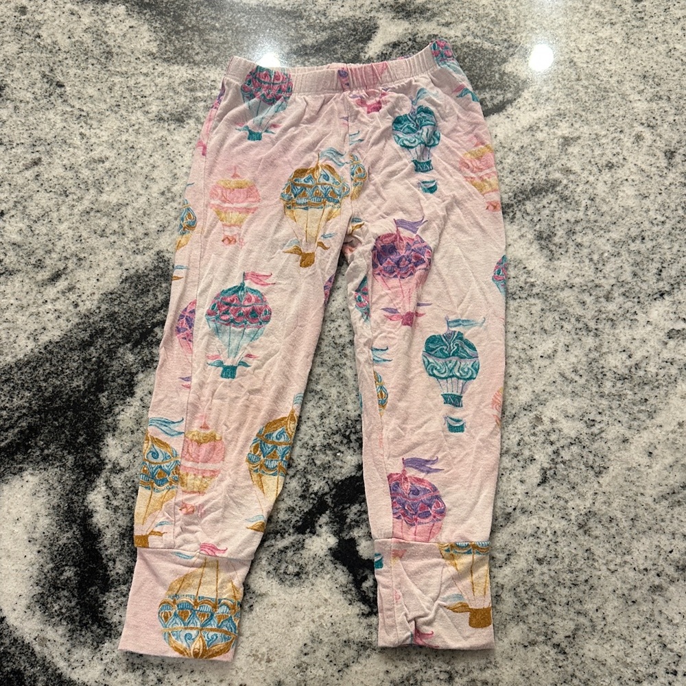 Posh Peanut Gemma Bamboo Hot Air Balloon Print Pajama Bottoms only 3T